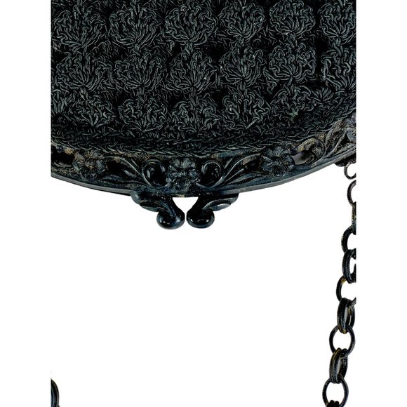 1930s celluloid love birds frame crocheted handbag with chain handle - Picture 5 of 8